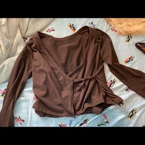 Brown Blouse, Tranquility by Soma; tie in front